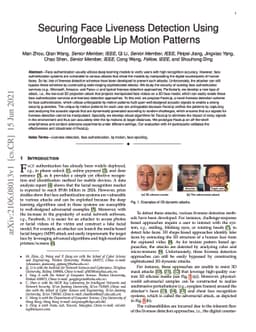 Securing Face Liveness Detection Using Unforgeable Lip Motion Patterns