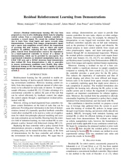 Residual Reinforcement Learning from Demonstrations