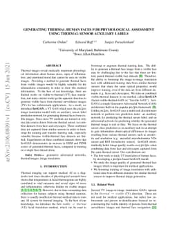 Generating Thermal Human Faces for Physiological Assessment Using
  Thermal Sensor Auxiliary Labels