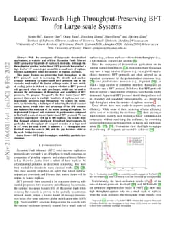 Leopard: Towards High Throughput-Preserving BFT for Large-scale Systems