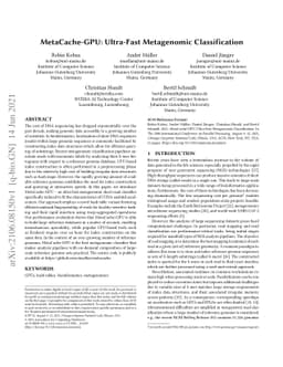 MetaCache-GPU: Ultra-Fast Metagenomic Classification