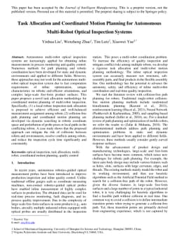 Task Allocation and Coordinated Motion Planning for Autonomous
  Multi-Robot Optical Inspection Systems