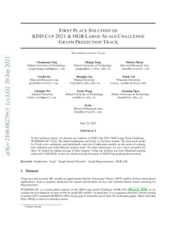 First Place Solution of KDD Cup 2021 & OGB Large-Scale Challenge Graph
  Prediction Track