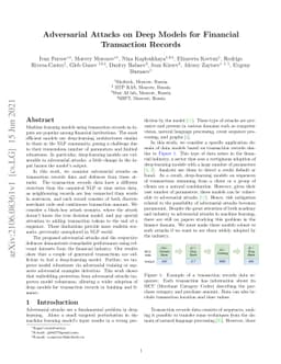 Adversarial Attacks on Deep Models for Financial Transaction Records