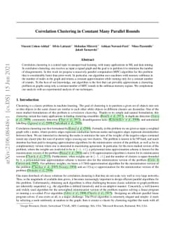 Correlation Clustering in Constant Many Parallel Rounds
