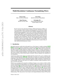 Multi-Resolution Continuous Normalizing Flows