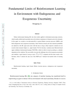 Fundamental Limits of Reinforcement Learning in Environment with
  Endogeneous and Exogeneous Uncertainty