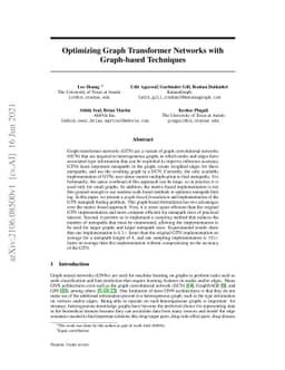 Optimizing Graph Transformer Networks with Graph-based Techniques