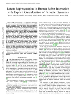 Latent Representation in Human-Robot Interaction with Explicit
  Consideration of Periodic Dynamics