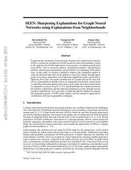 SEEN: Sharpening Explanations for Graph Neural Networks using
  Explanations from Neighborhoods