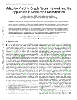 Adaptive Visibility Graph Neural Network and its Application in
  Modulation Classification
