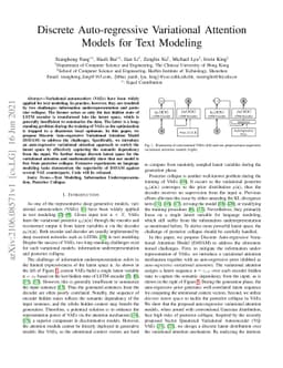 Discrete Auto-regressive Variational Attention Models for Text Modeling