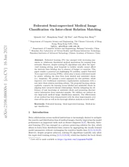 Federated Semi-supervised Medical Image Classification via Inter-client
  Relation Matching