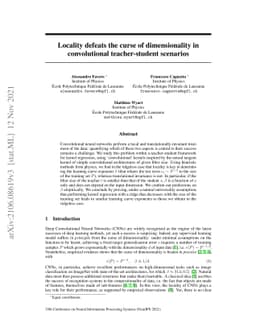 Locality defeats the curse of dimensionality in convolutional
  teacher-student scenarios