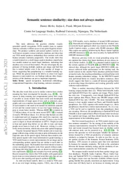 Semantic sentence similarity: size does not always matter