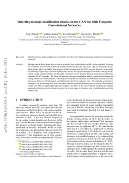 Detecting message modification attacks on the CAN bus with Temporal
  Convolutional Networks