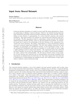 Input Invex Neural Network