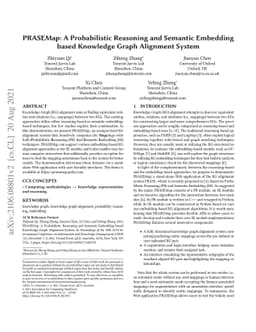 PRASEMap: A Probabilistic Reasoning and Semantic Embedding based
  Knowledge Graph Alignment System
