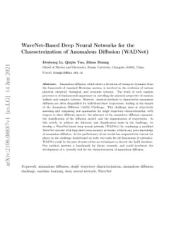WaveNet-Based Deep Neural Networks for the Characterization of Anomalous
  Diffusion (WADNet)