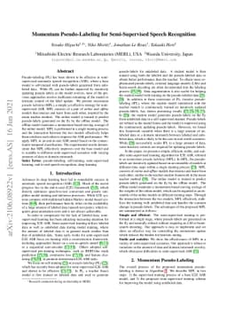 Momentum Pseudo-Labeling for Semi-Supervised Speech Recognition