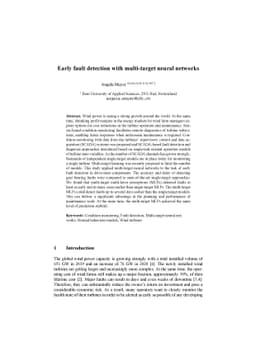 Early fault detection with multi-target neural networks