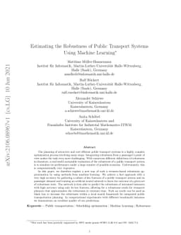 Estimating the Robustness of Public Transport Systems Using Machine
  Learning