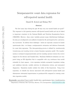 Semiparametric count data regression for self-reported mental health