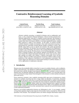 Contrastive Reinforcement Learning of Symbolic Reasoning Domains
