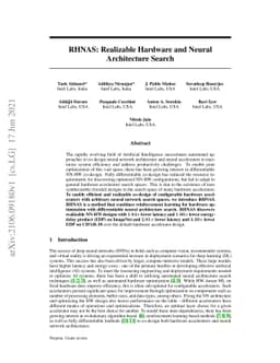 RHNAS: Realizable Hardware and Neural Architecture Search