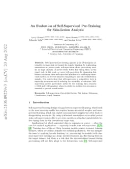 An Evaluation of Self-Supervised Pre-Training for Skin-Lesion Analysis