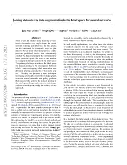 Joining datasets via data augmentation in the label space for neural
  networks