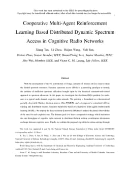 Cooperative Multi-Agent Reinforcement Learning Based Distributed Dynamic
  Spectrum Access in Cognitive Radio Networks