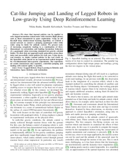 Cat-like Jumping and Landing of Legged Robots in Low-gravity Using Deep
  Reinforcement Learning