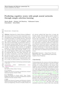 Predicting cognitive scores with graph neural networks through sample
  selection learning