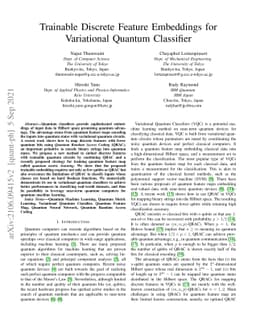 Trainable Discrete Feature Embeddings for Variational Quantum Classifier