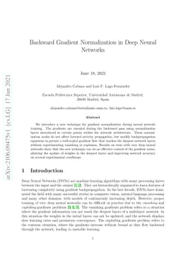Backward Gradient Normalization in Deep Neural Networks