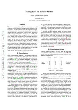 Scaling Laws for Acoustic Models