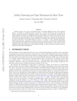 Author Clustering and Topic Estimation for Short Texts