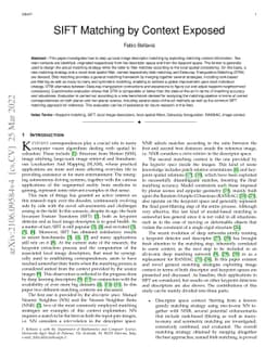 SIFT Matching by Context Exposed