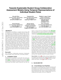 Towards Explainable Student Group Collaboration Assessment Models Using
  Temporal Representations of Individual Student Roles