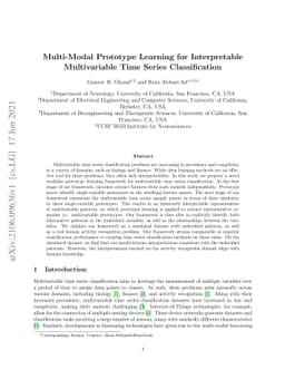 Multi-Modal Prototype Learning for Interpretable Multivariable Time
  Series Classification
