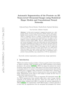 Automatic Segmentation of the Prostate on 3D Trans-rectal Ultrasound
  Images using Statistical Shape Models and Convolutional Neural Networks