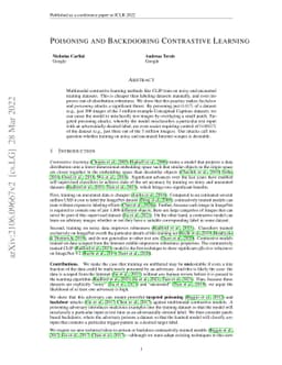 Poisoning and Backdooring Contrastive Learning