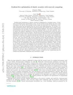 Gradient-free optimization of chaotic acoustics with reservoir computing