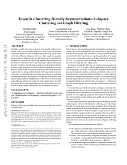 Towards Clustering-friendly Representations: Subspace Clustering via
  Graph Filtering