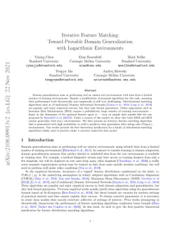 Iterative Feature Matching: Toward Provable Domain Generalization with
  Logarithmic Environments