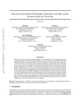 Graph-based Joint Pandemic Concern and Relation Extraction on Twitter
