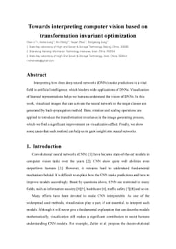 Towards interpreting computer vision based on transformation invariant
  optimization