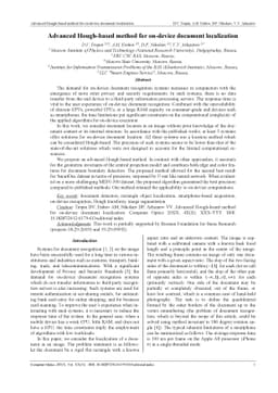 Advanced Hough-based method for on-device document localization