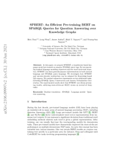 SPBERT: An Efficient Pre-training BERT on SPARQL Queries for Question
  Answering over Knowledge Graphs